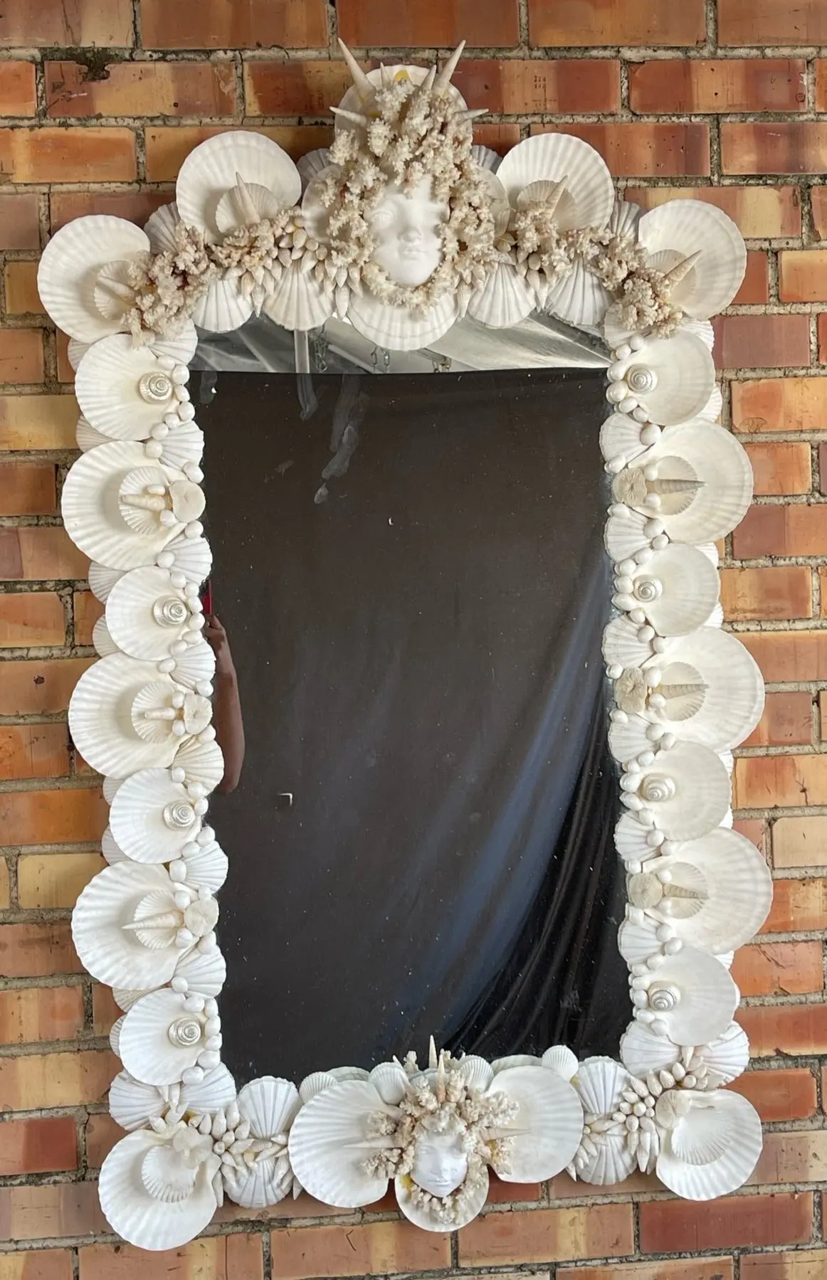 Shell Framed Mirror With Lady Head 1