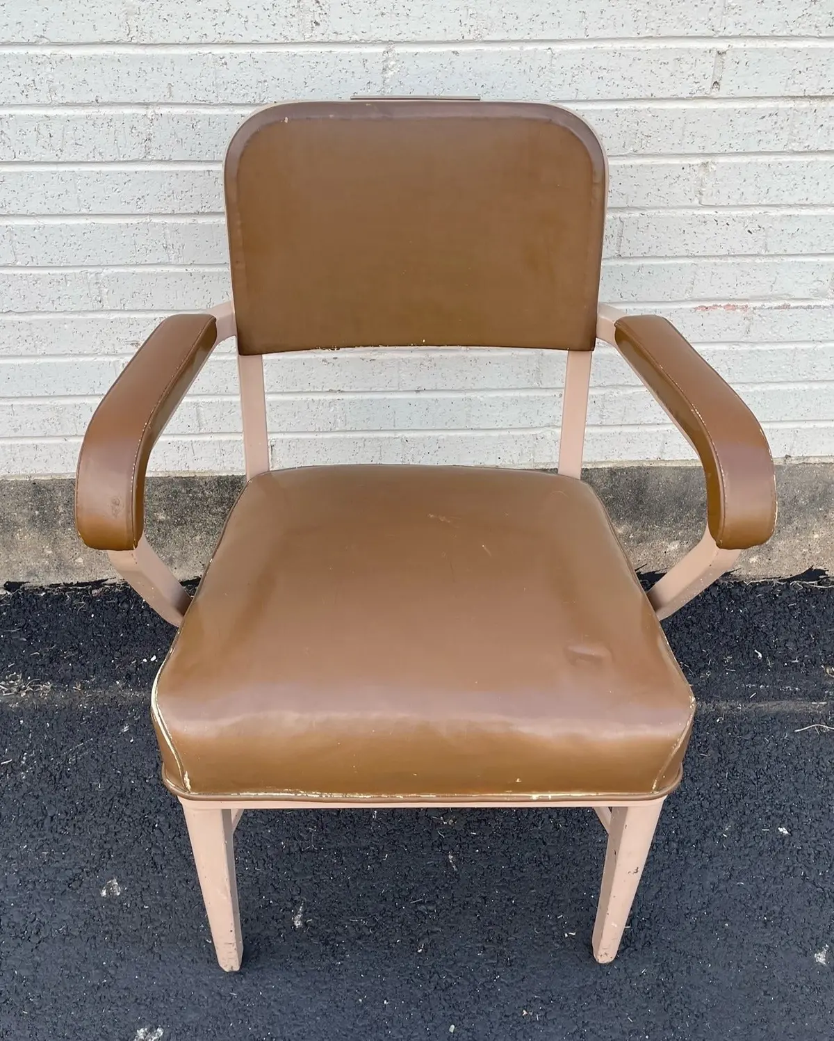 Vintage Industrial Upholstered Steel Arm Chair 1