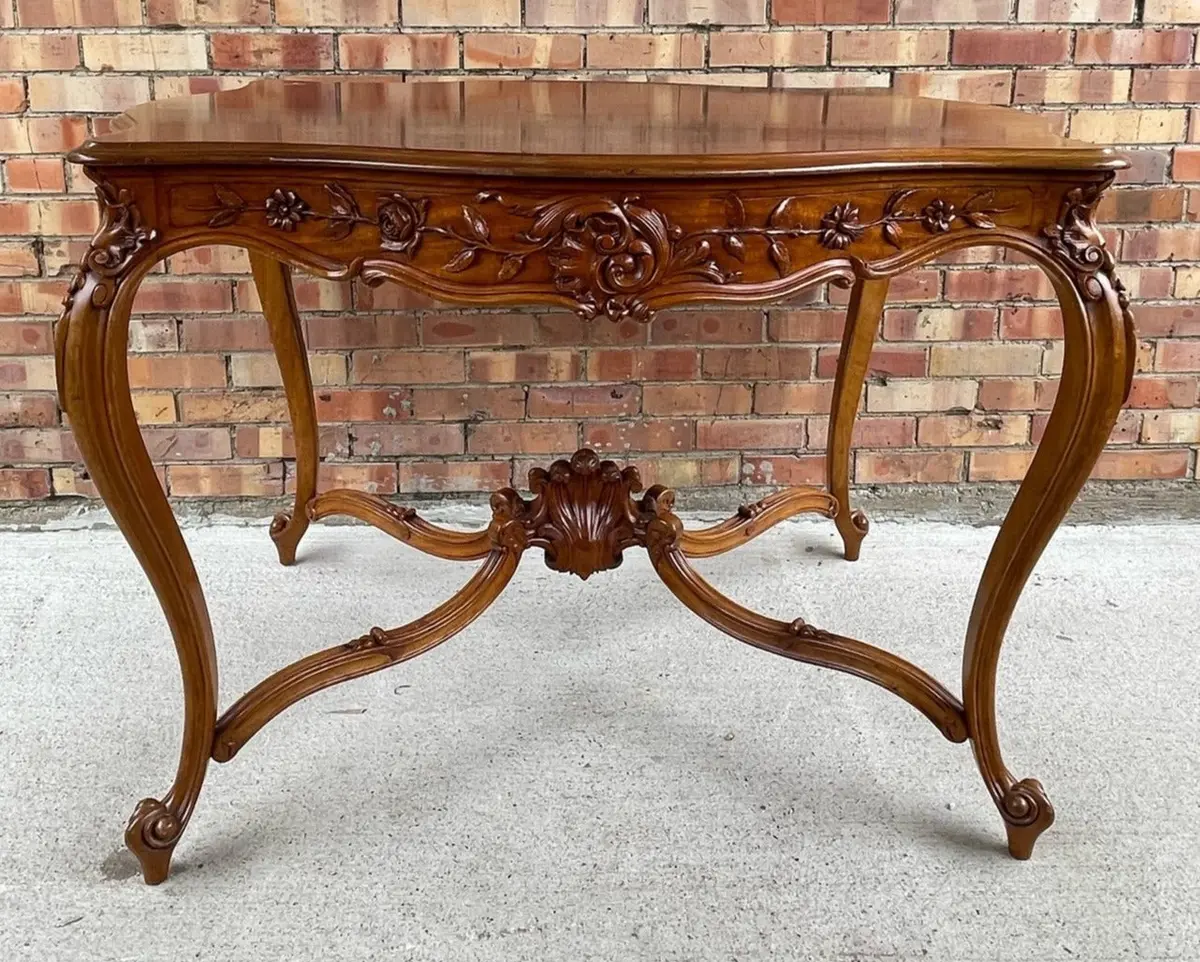 Large Louis Xv Mahogany Center Table 1