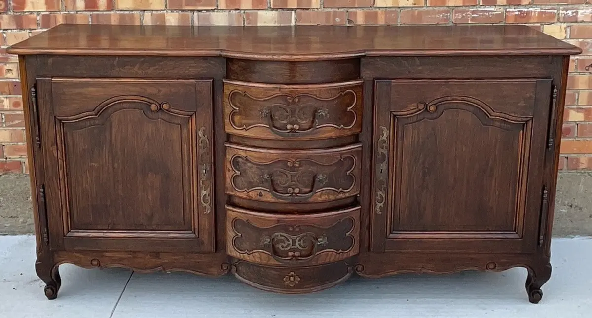 Low Bowfront Country French Sideboard 1