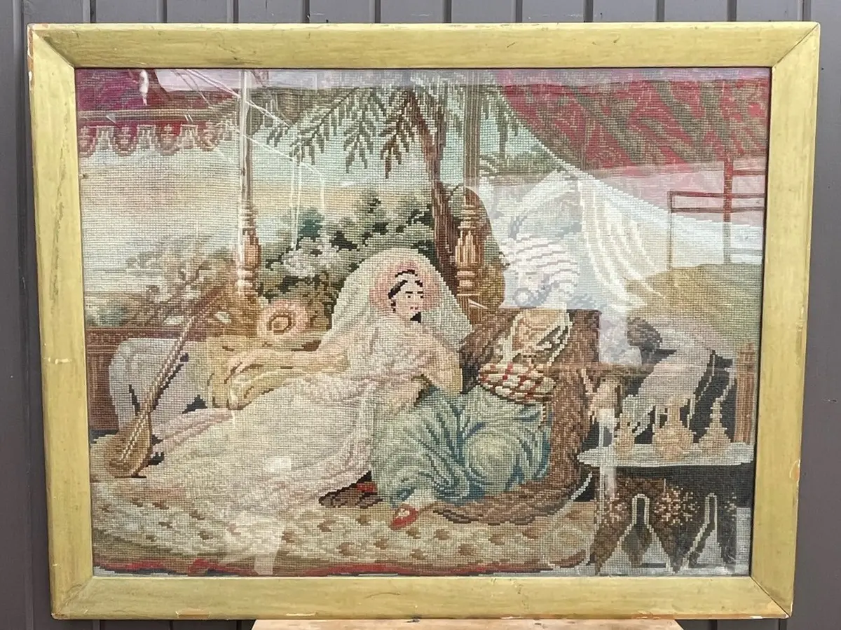Enchanting Sultan And Consort Needlepoint Tapestry 1