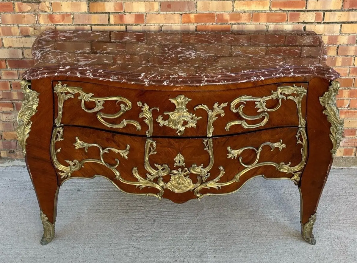 Louis Xv Marble Top Bombay Chest 1