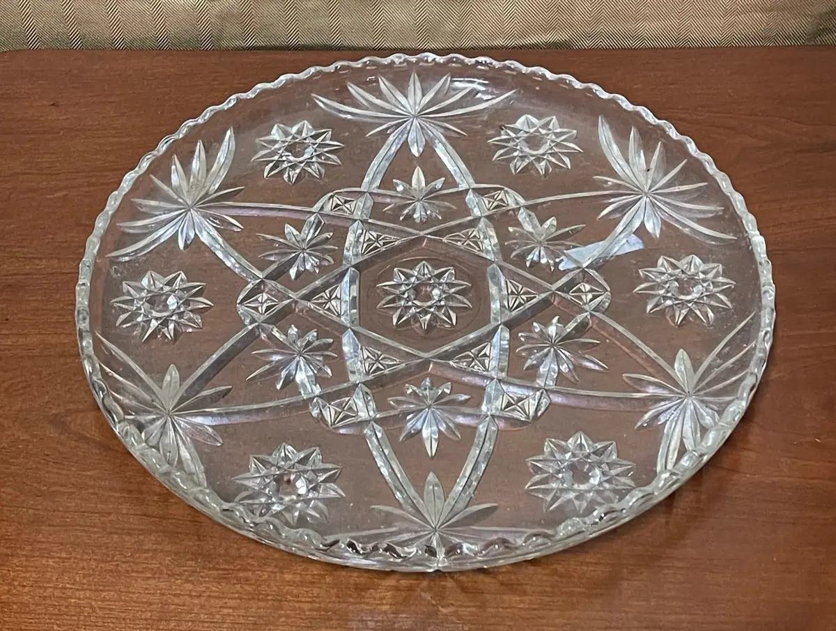 Medium Pressed Glass Tray 1