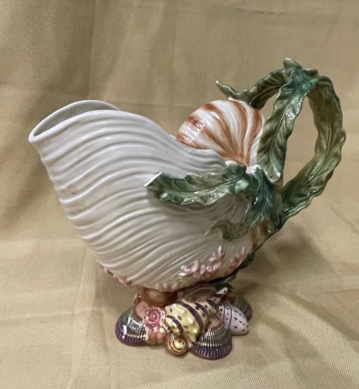 Fitz And Floyd Nautilus Pitcher Vase As Is 1
