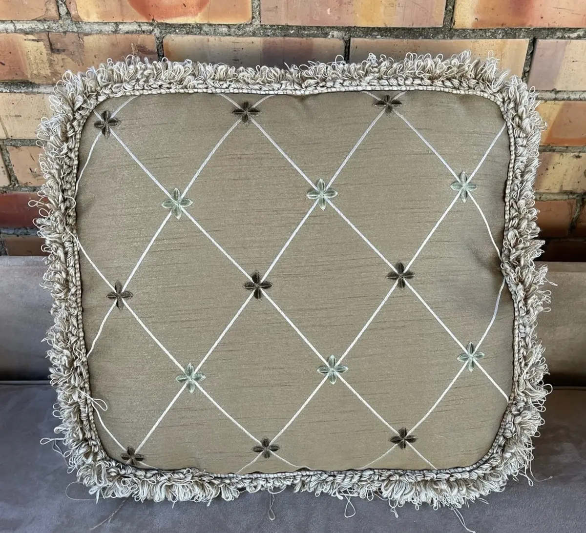 Brown Square Pillow 1