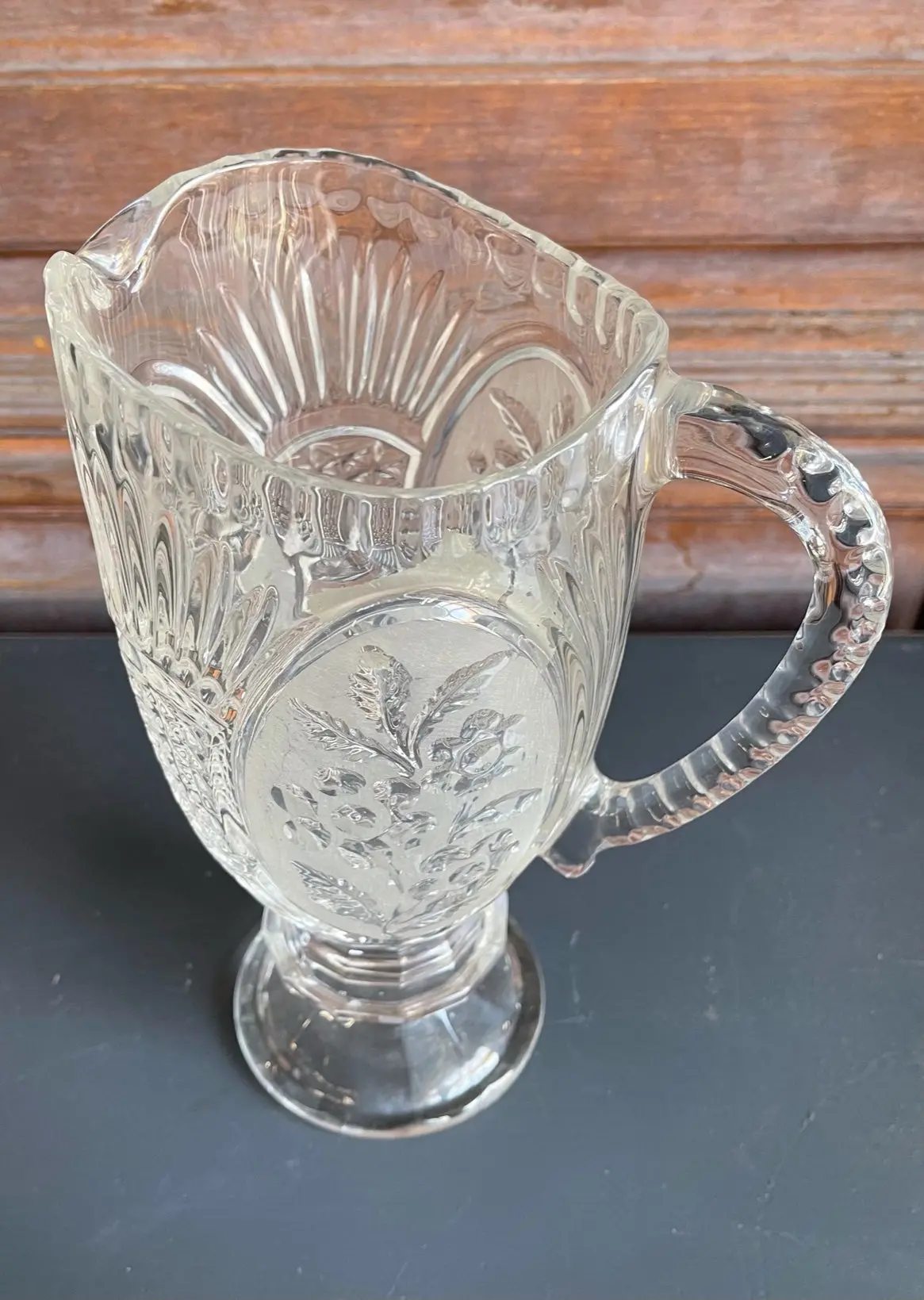 Tall Pressed Glass Pitcher 1