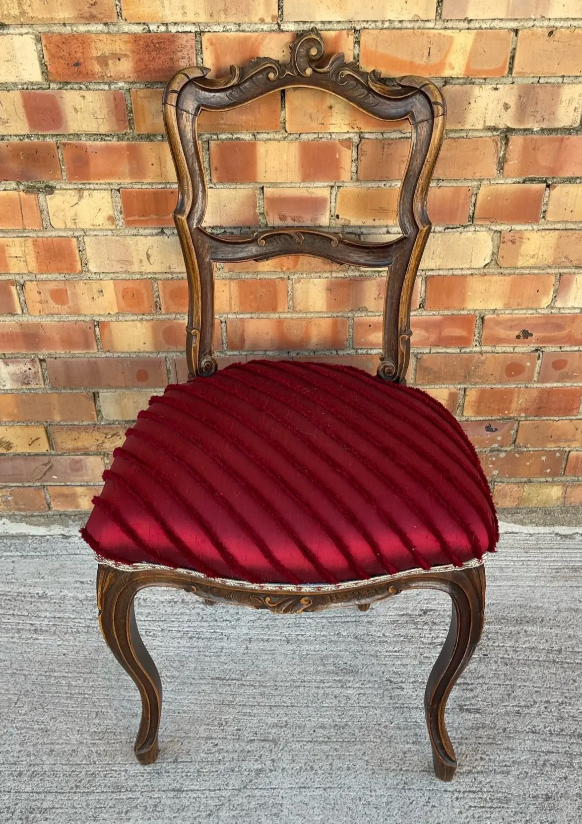 Louis Xv Boudoir Chair With Red Upholstery 1