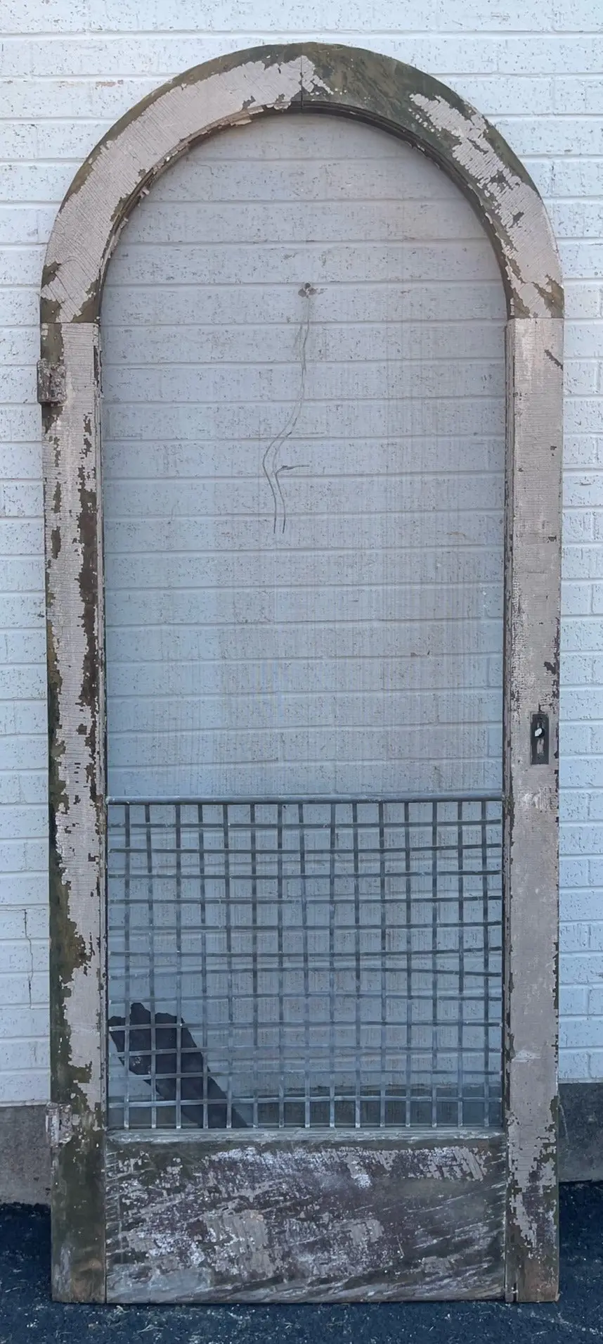 Distress Painted Arched Door Screen 1