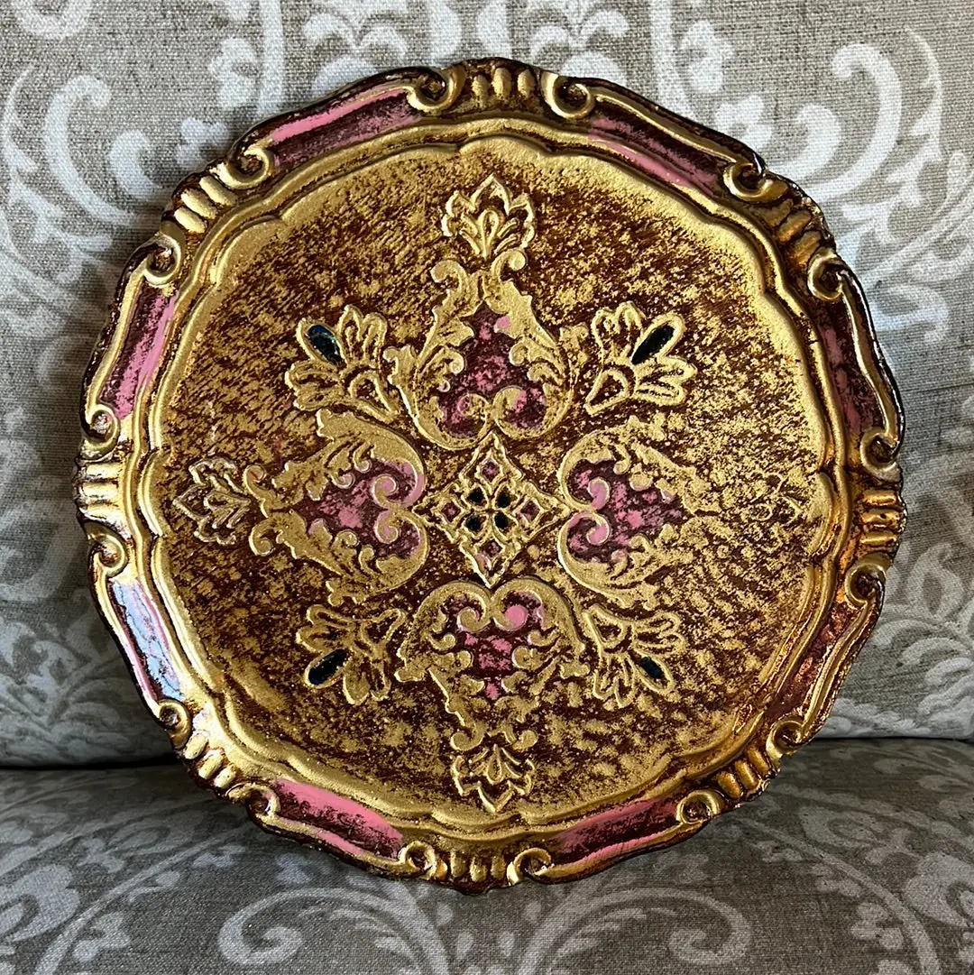 Small Round Florentine Tray 1