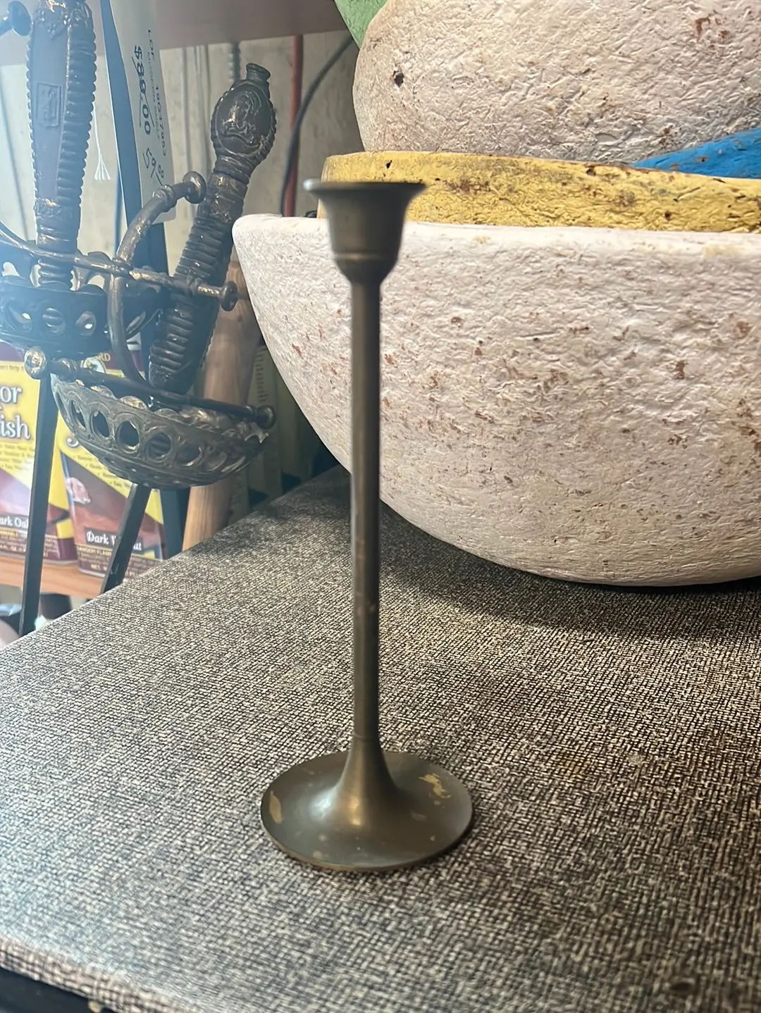 Small Brass Thin Candlestick 1