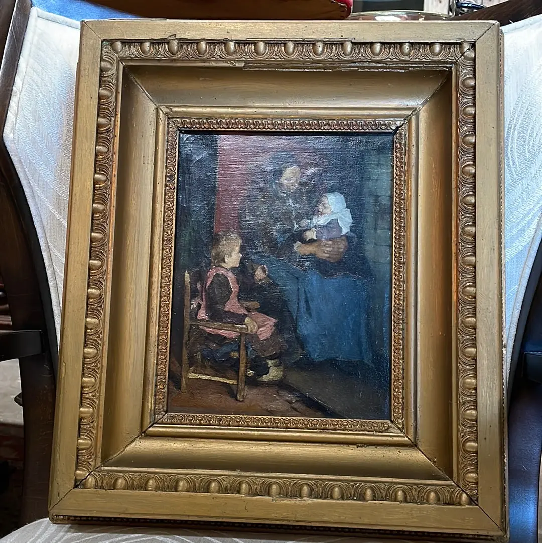 Emmanuel Samson Van Beever 1876-1912 Interior Scene With Mother And Child 1