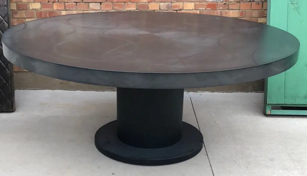 Large Round Metal Dining Table 1