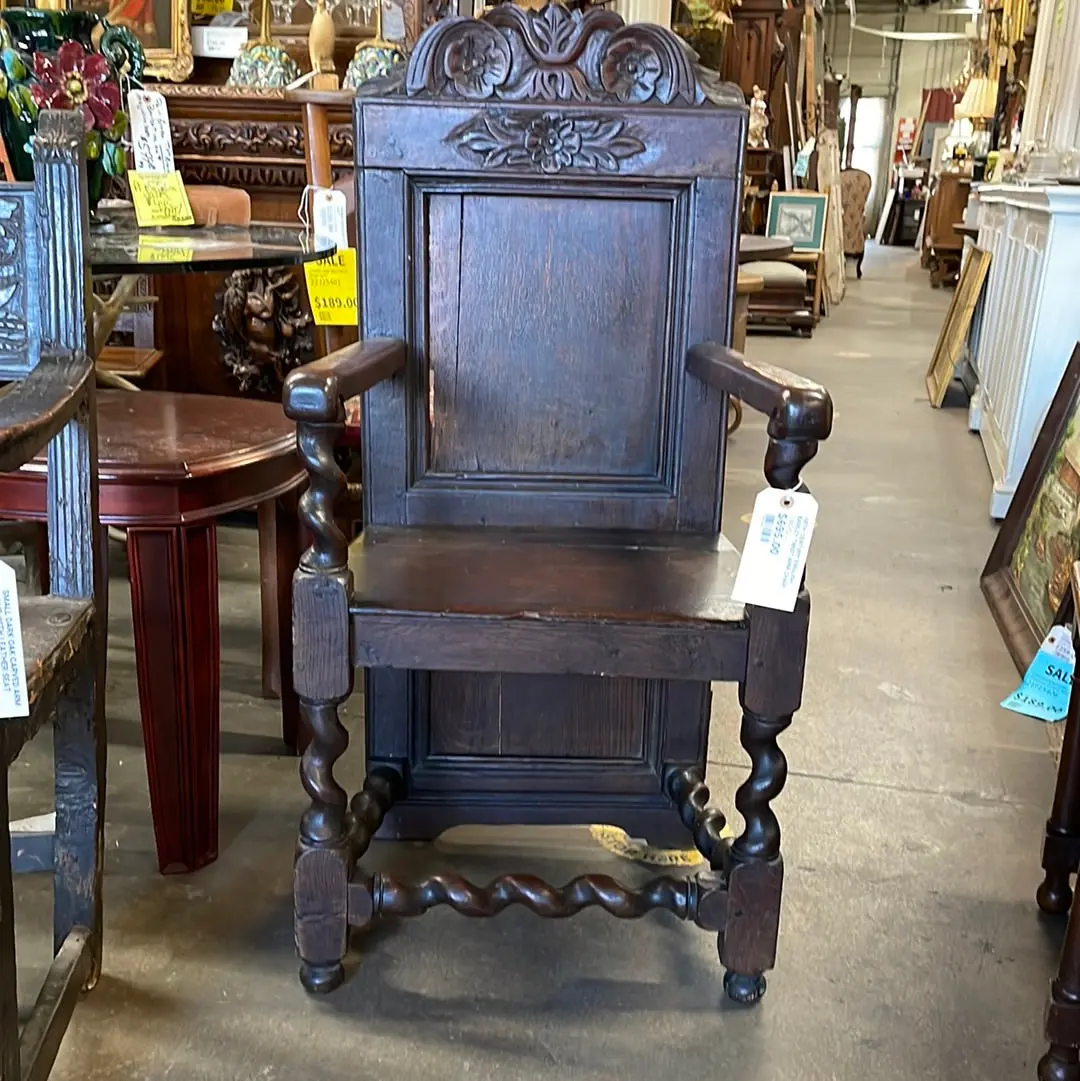 18Th Century English Barley Twist Arm Chair 1