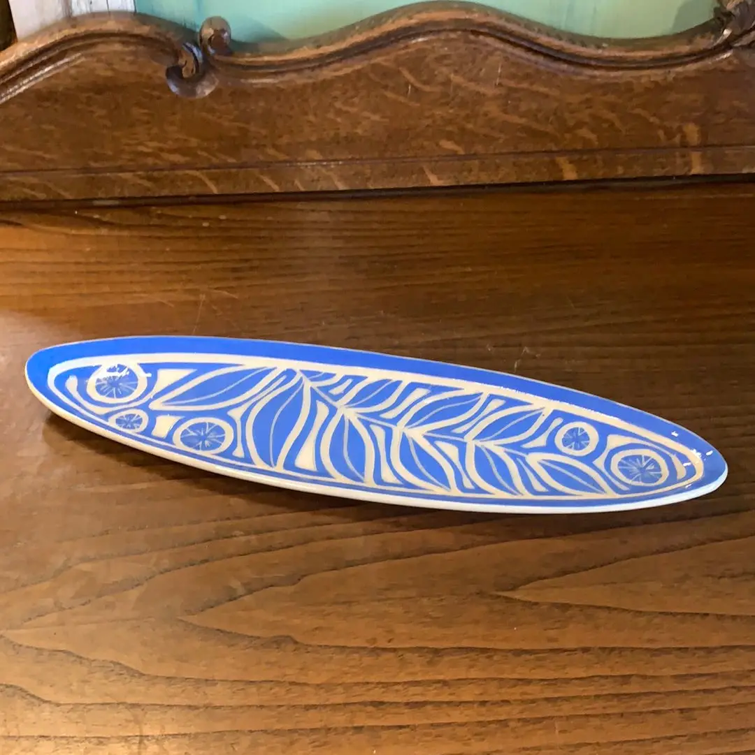 Oval Blue And White Shallow Tray From Maui 1