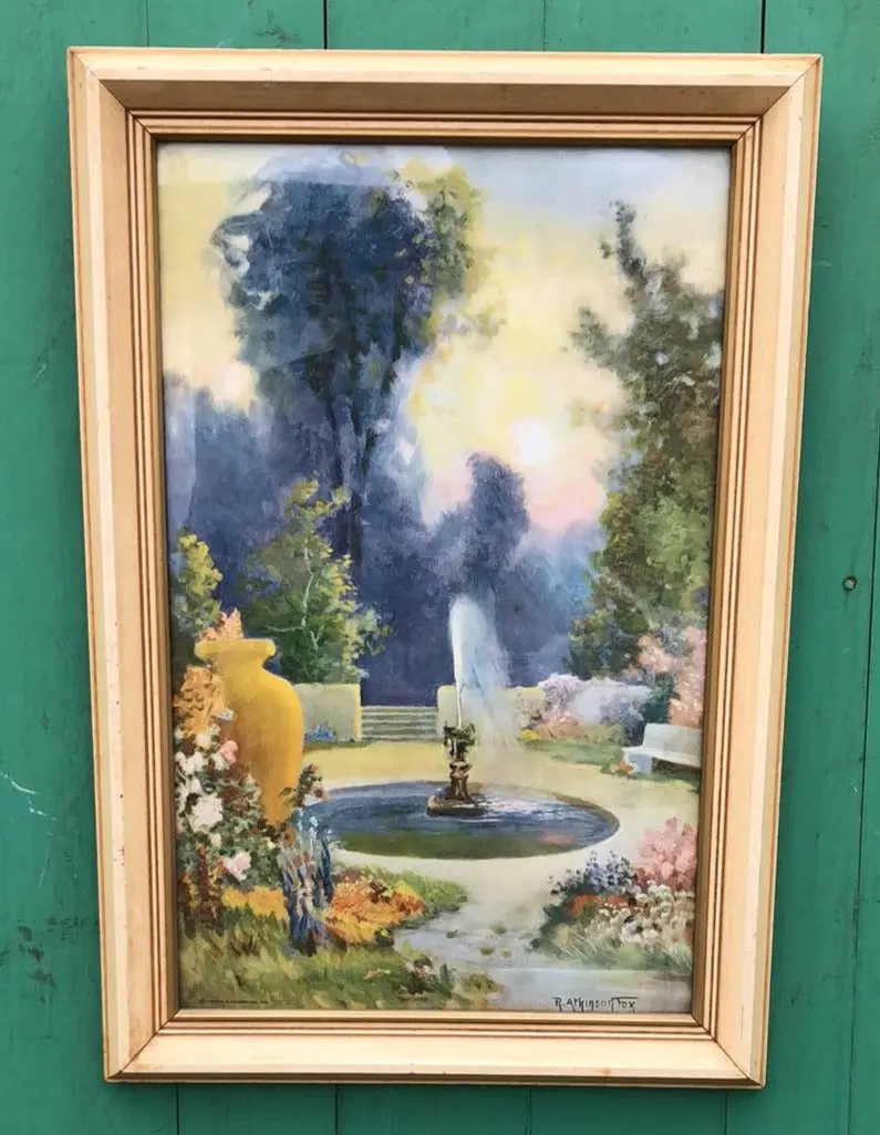 Vertical Print Of A Fountain By R, Arkinson Fox 1