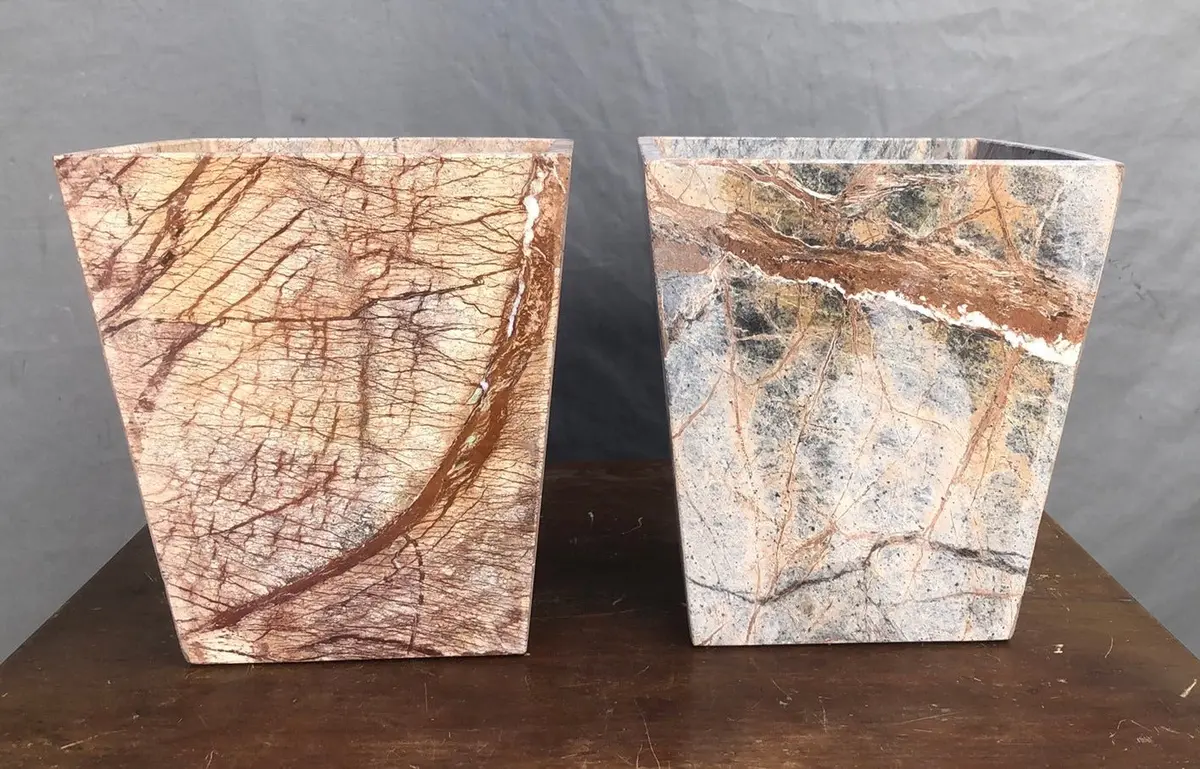 Pair Of Small Marble Planters 1