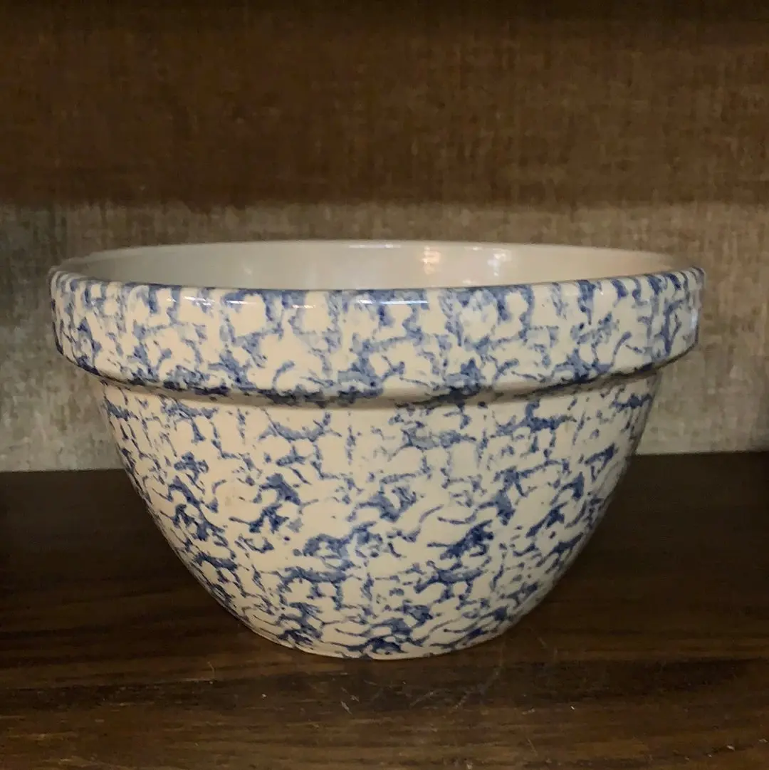Spongeware Pottery Mixing Bowl 1