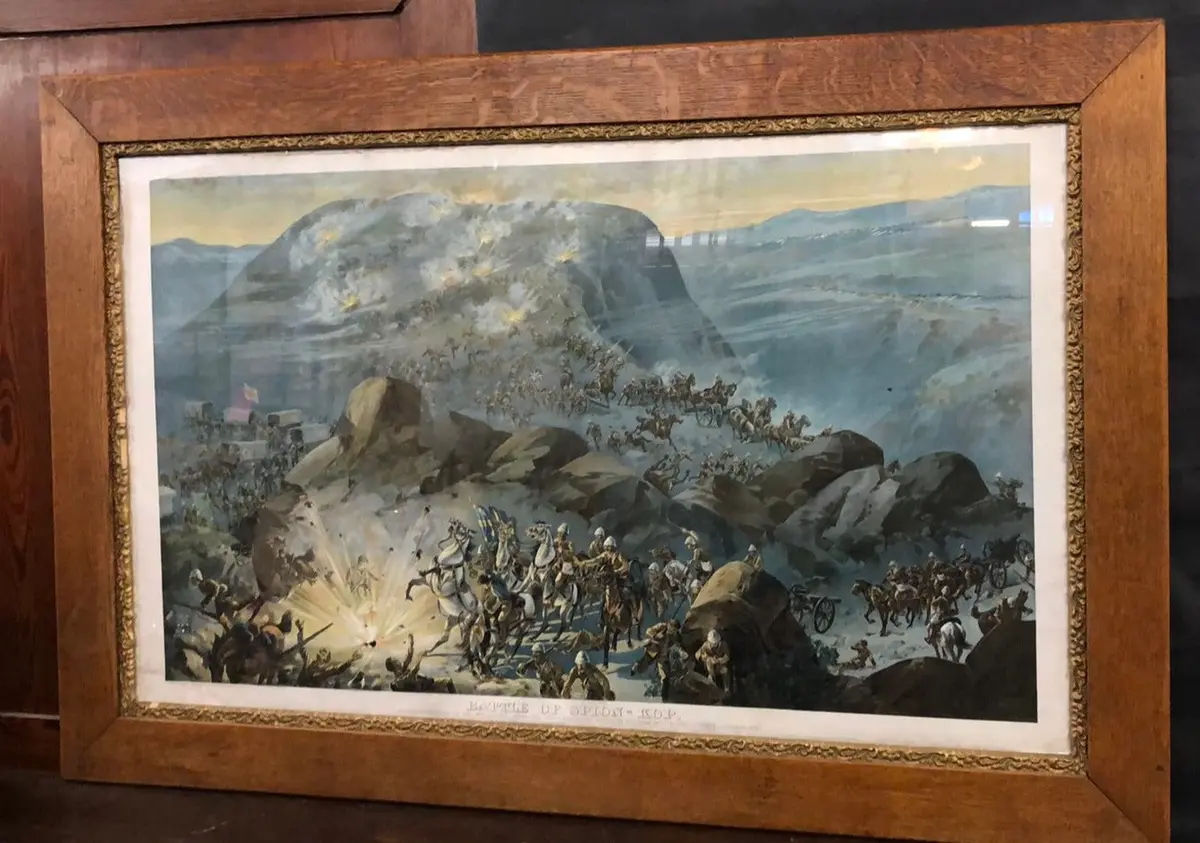 Framed Engraving Of The Battle Of Spion 1
