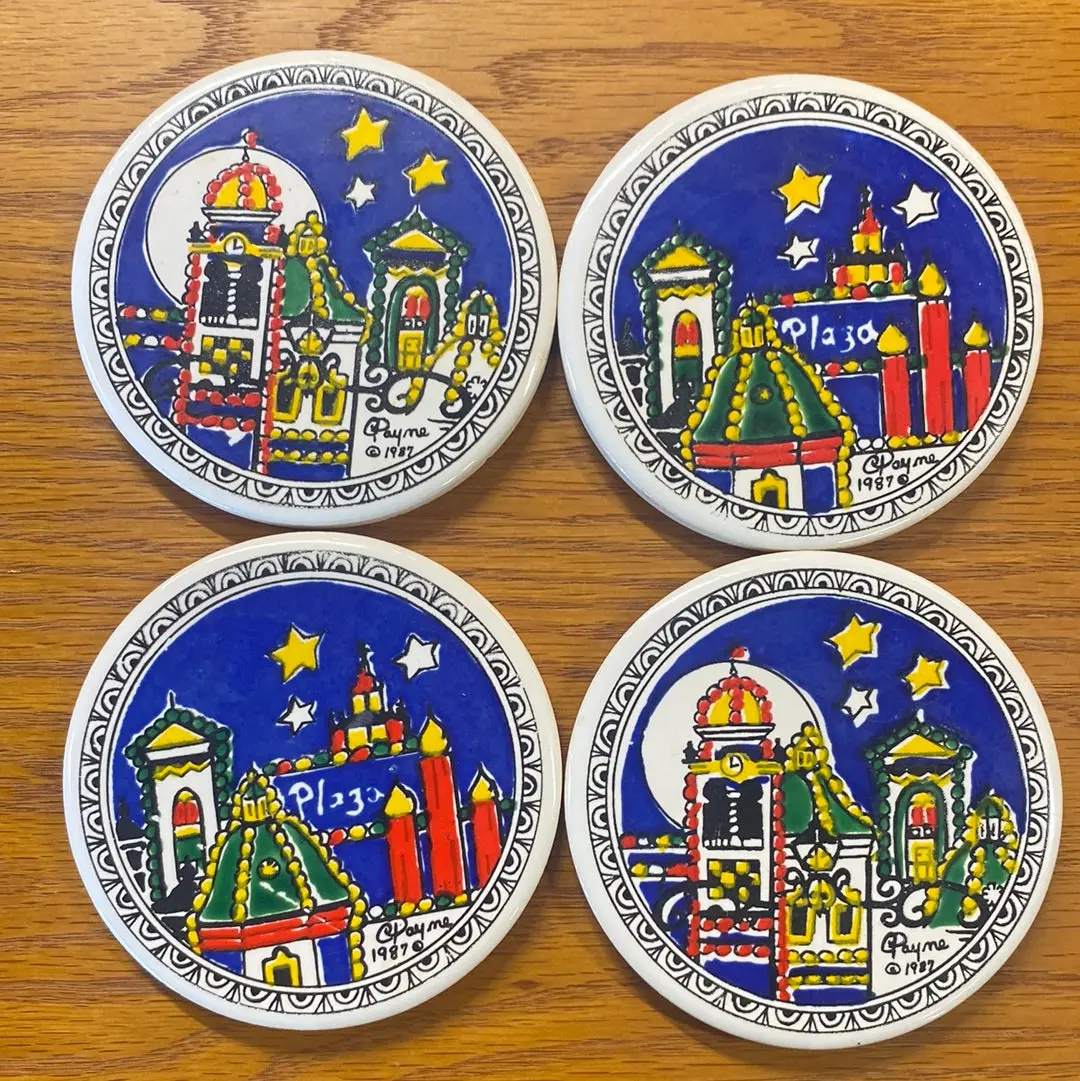 Set Of Four Round Decorative Coaster 1