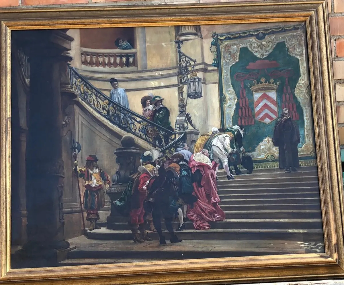 Early Framed Oil Painting Of Courtesans 1