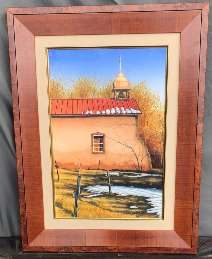 New Mexico Church Scene Signed Hws 1