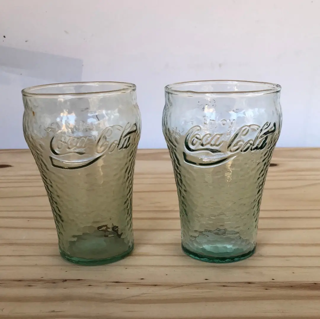 Set Of 3-6 Ounce Green Glass Coca-Cola Glasses 1