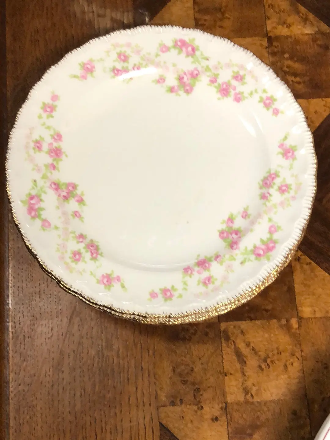 Set Of 7 Florence China Floral Luncheon Plates 1
