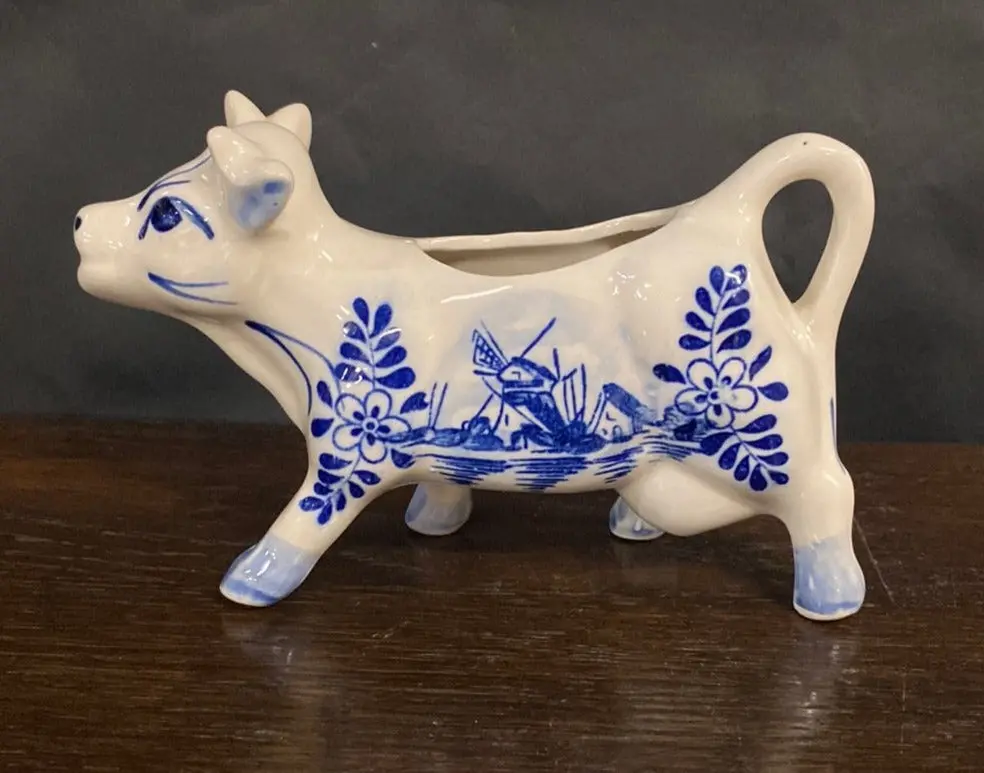 Delft Blue Cow With Windwill Pitcher 1