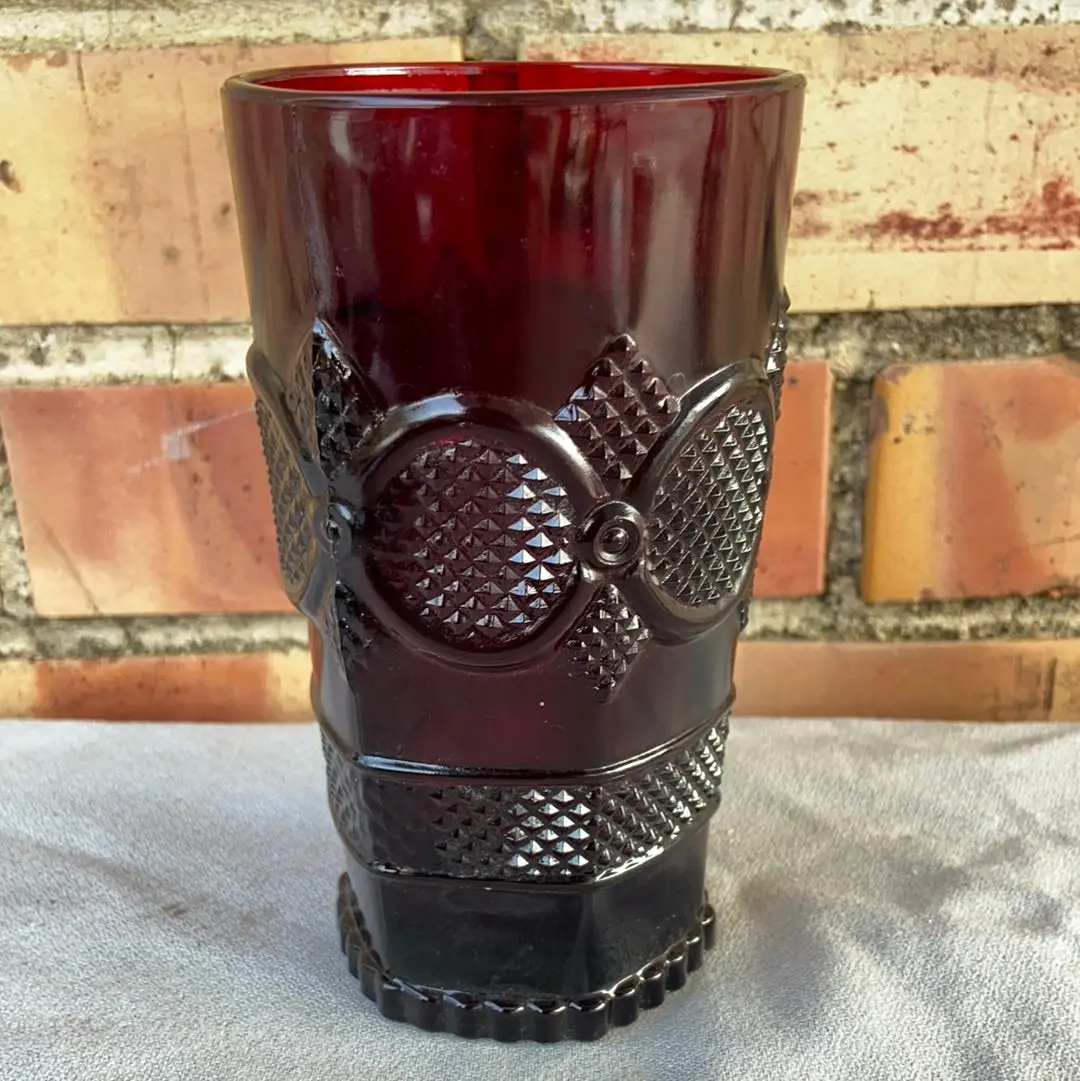 Single Tall Ruby Glass Tumbler 1