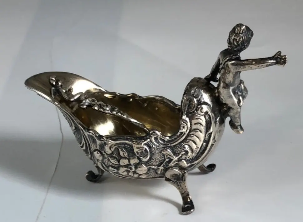 Sterling Silver Salt Figural Girl 1