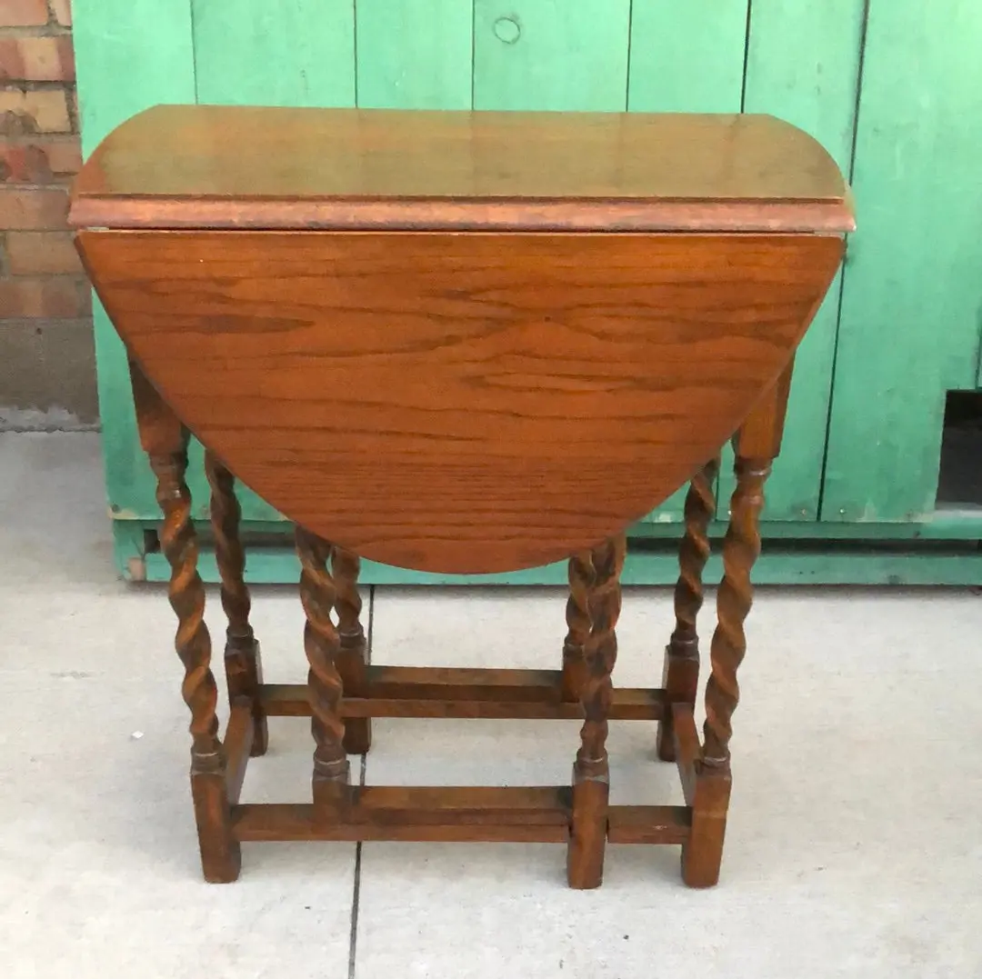 Small Barley Twist Dropleaf Table 1
