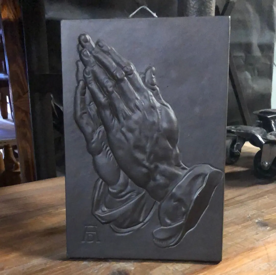 Terra Cotta Praying Hands Plaque 1