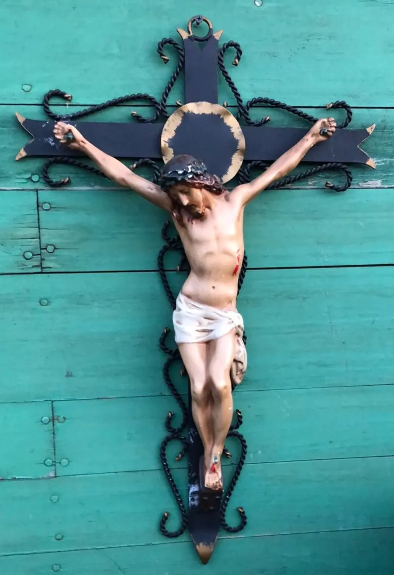 Iron Cross With Composite Jesus Cruifix 1