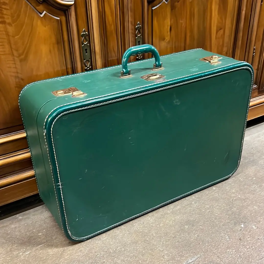 Large Green Vintage Royal Luggage Suitcase 1