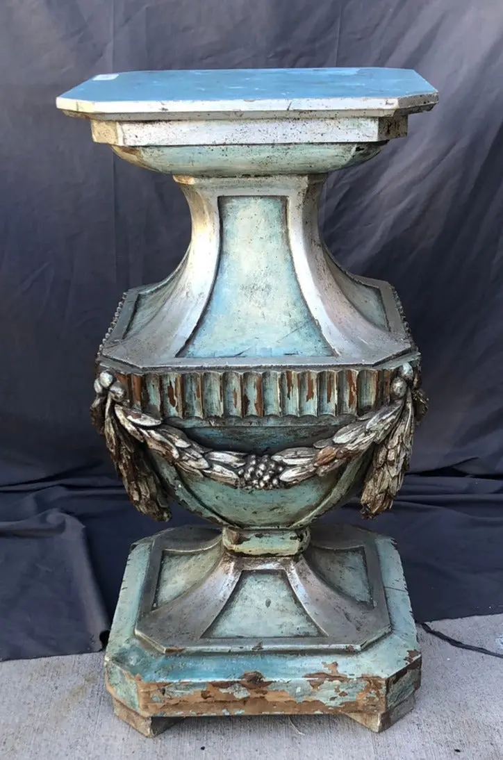 Louis Xvi Siilver Gilt And Blue Pedestal Base 1