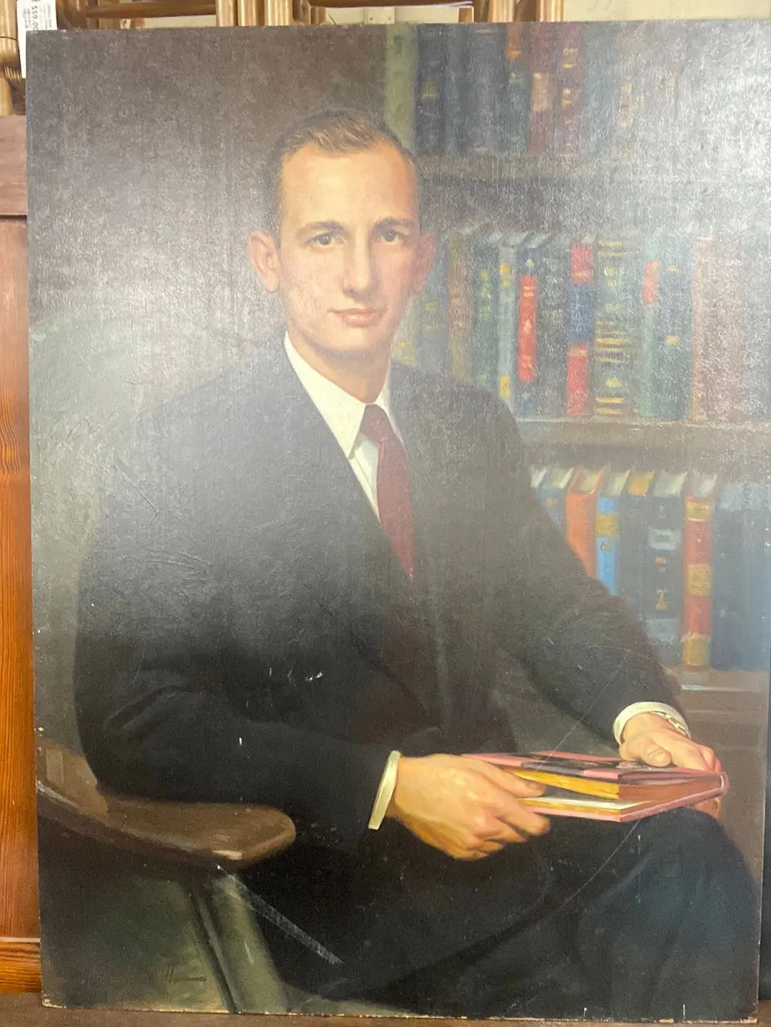 American Portait Oil Painting Of Banker Unframed 1