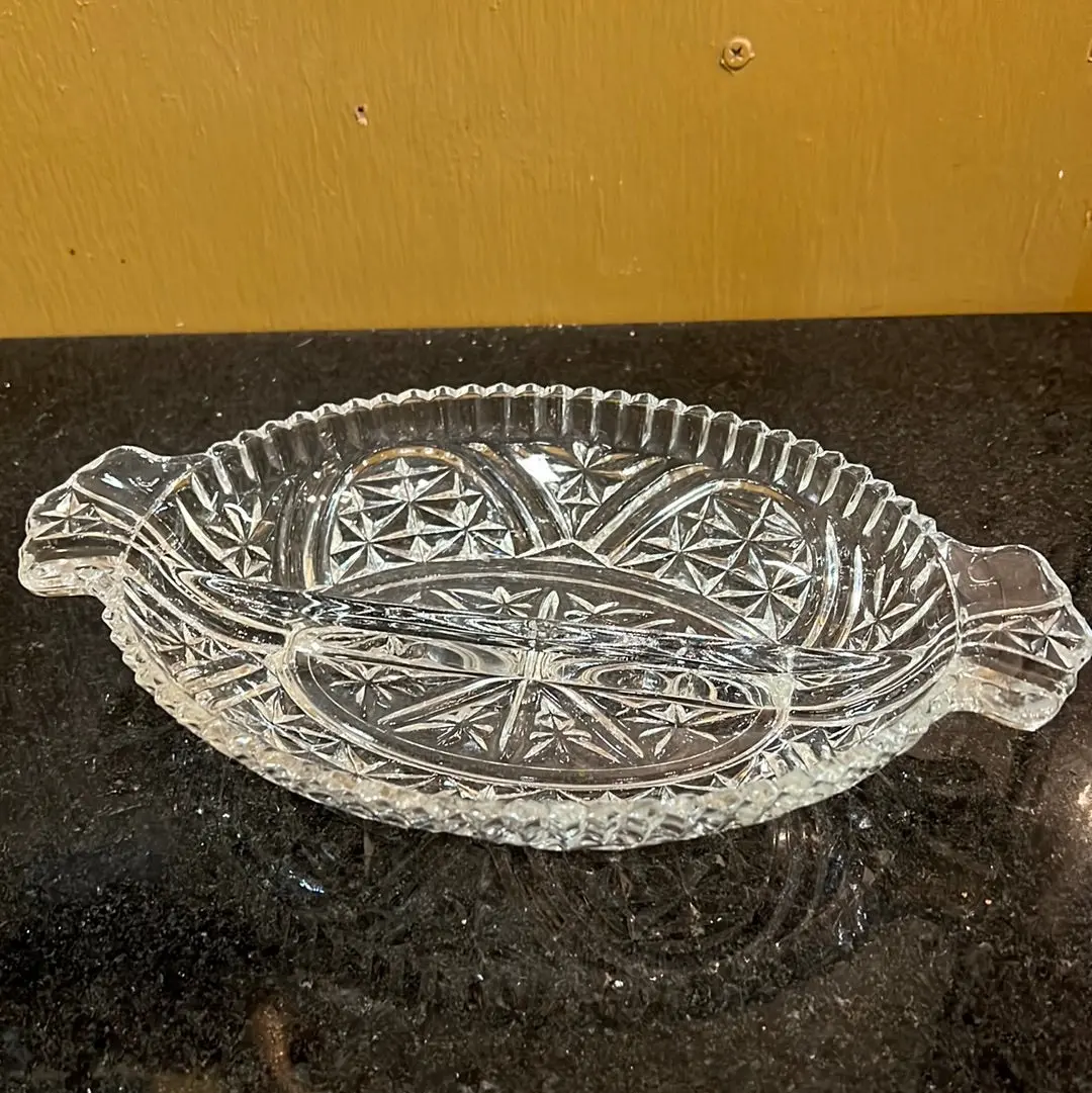 Divided Relish Pressed Glass Each 1