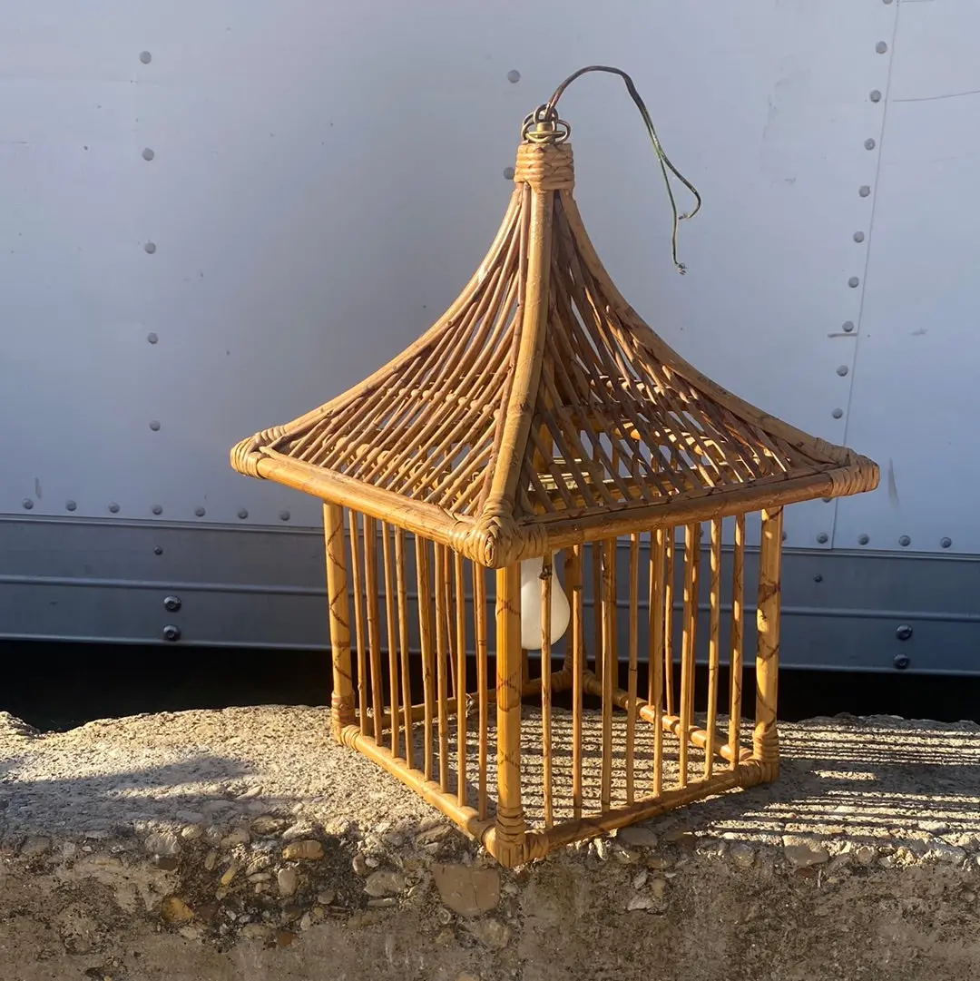 Rattan Hanging Birdcage Light 1