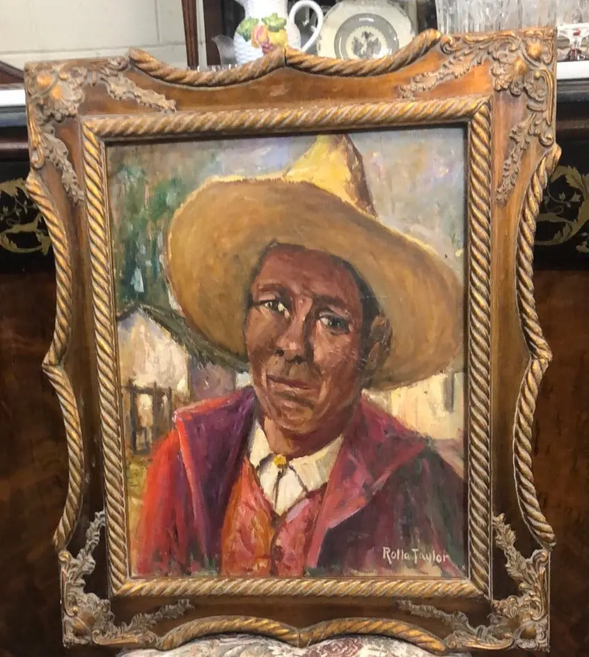 Framed Oil Painting "Uncle Pedro" By Rolla Tayor 1