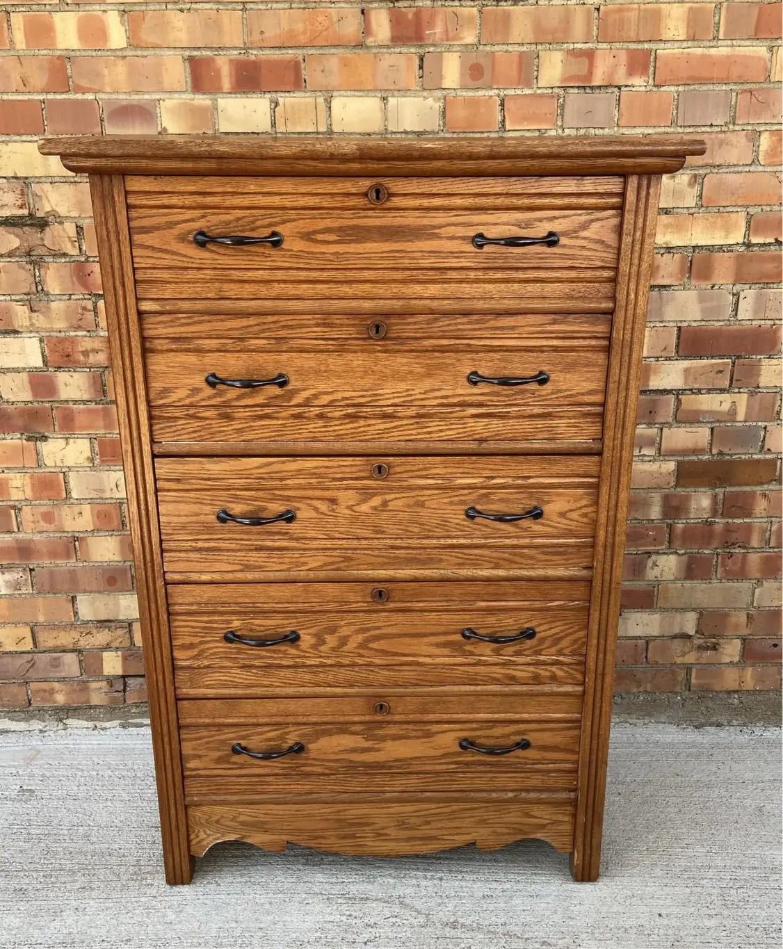 American Oak High Boy Chest Of Drawers 1