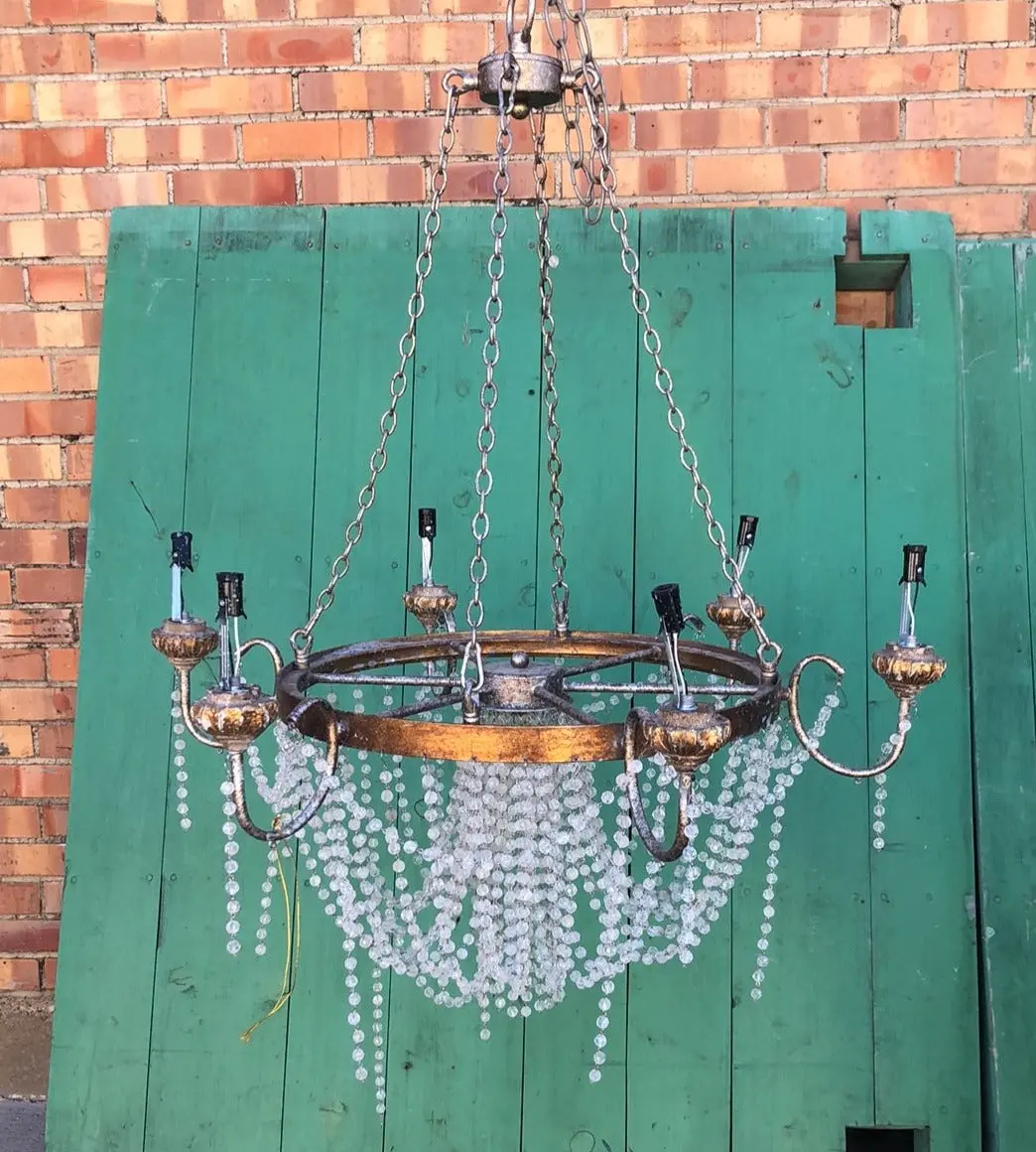 Gold As Found Prism Chandelier 1