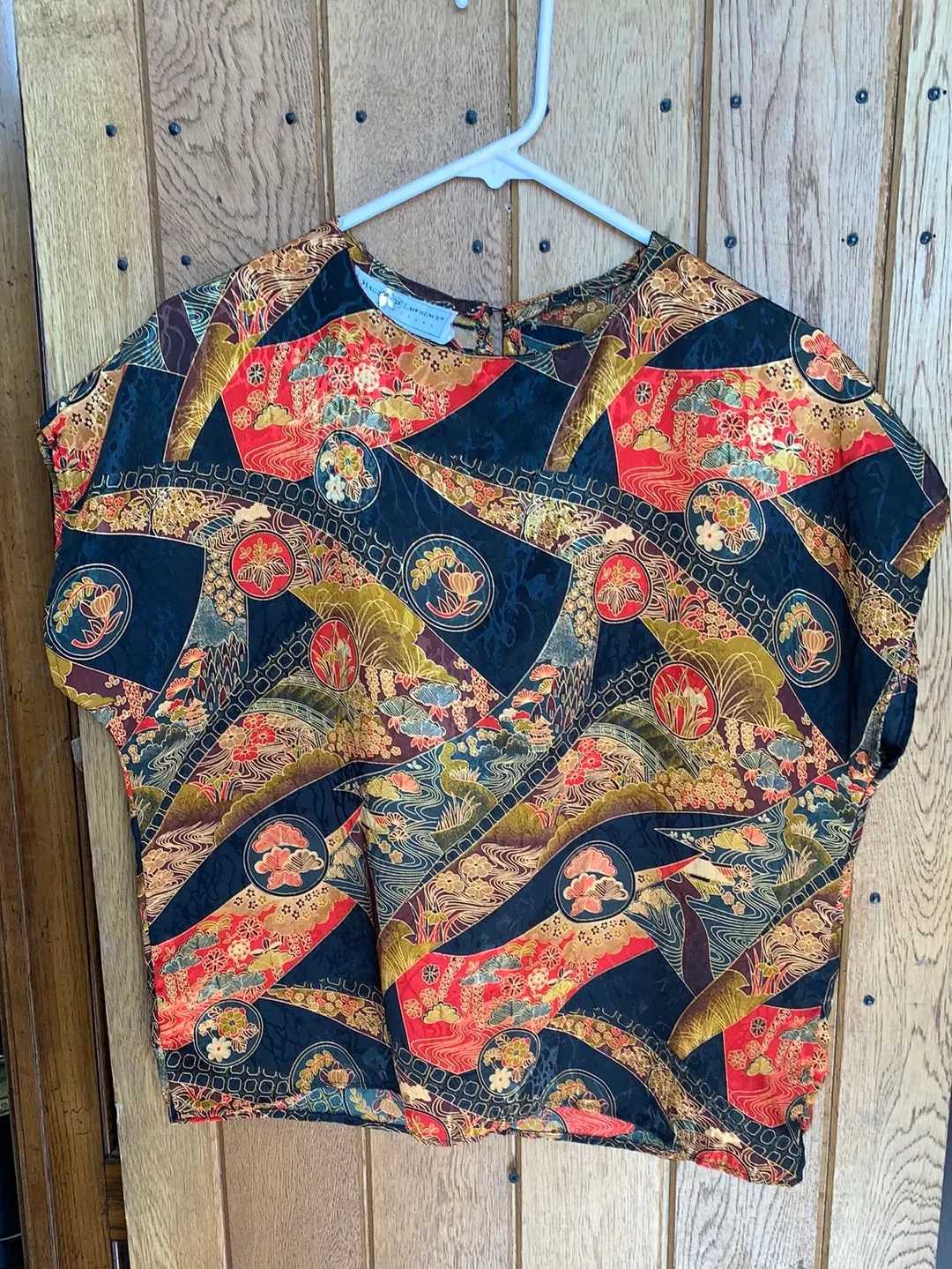 Asian Inspired Print Short Sleeve Top 1