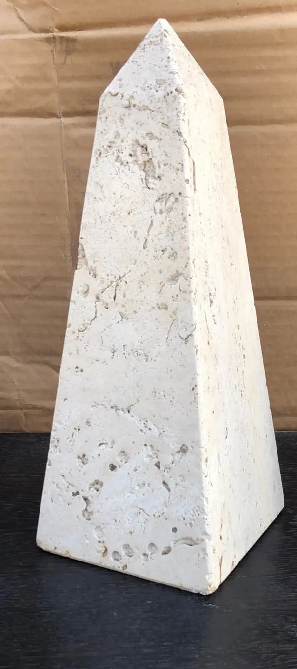 Large Creme De Fil Marble Obelisk 1