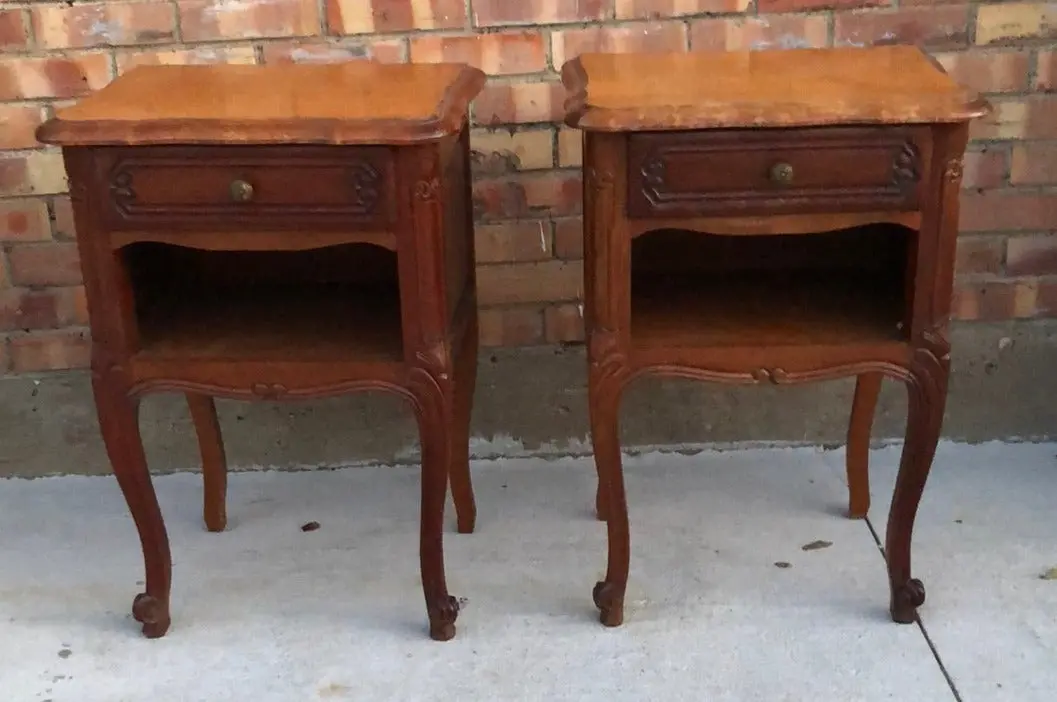 Pair Of Louis Xv Walnut Side Cabinets 1