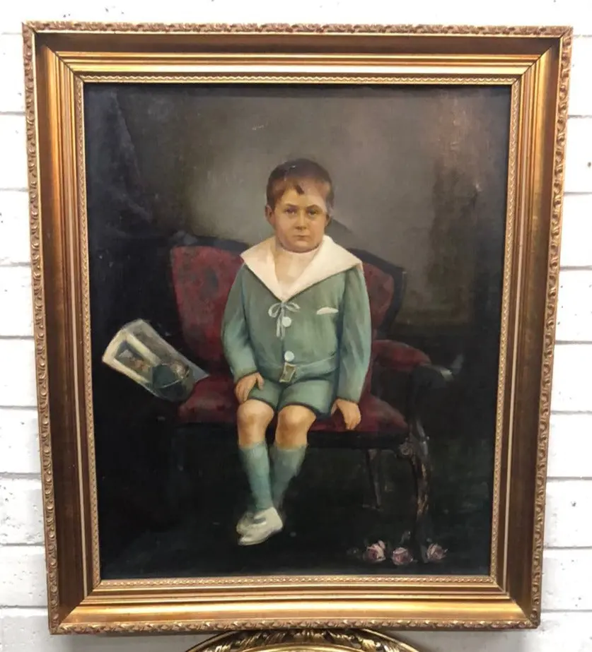 Late 19Th Century Portrait Oil Painting Of A Young Robber Baron 1