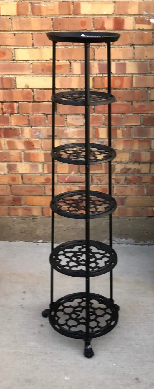 6 Tier Round Cast Aluminum Stand 1