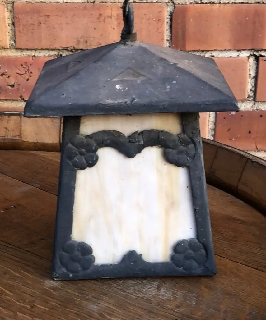 Stained Slag Glass Hanging Lamp 1