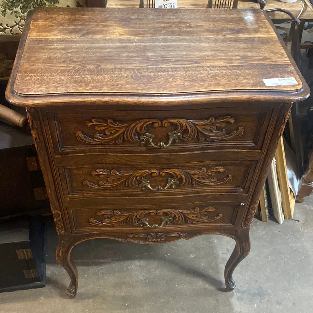 Medium Dark Oak 3 Drawer Country French Chest 1