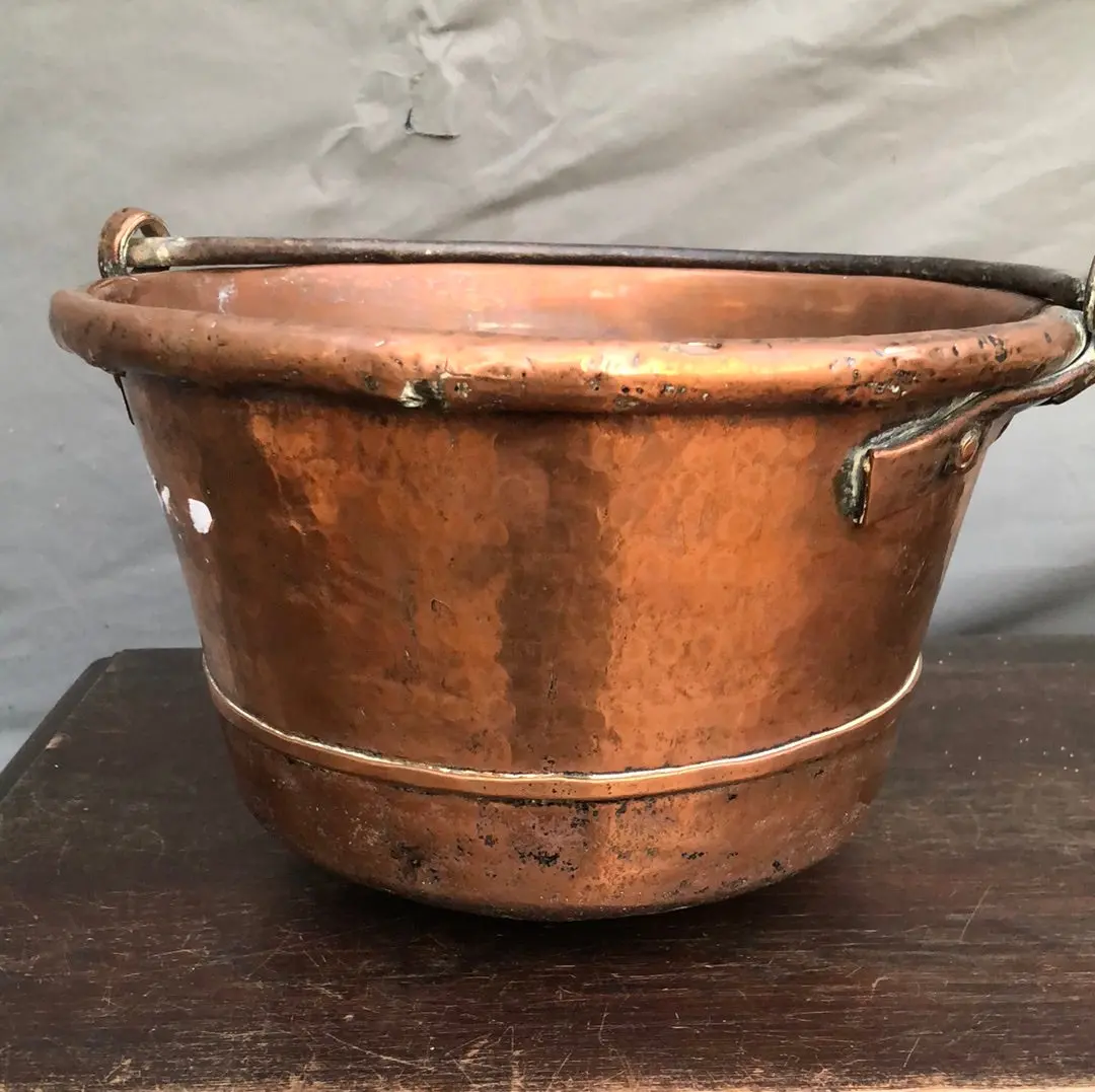 Early Hand Wrought Copper Jam Pot 1