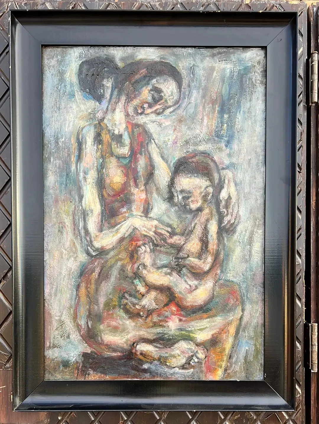 Painting Of Mother And Child By Selma Waldman 1931-2008 1